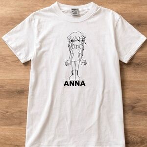 Gildan White Graphic Tee “ANNA” Size M